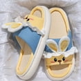 thumbnail image 7 of House Slippers for Woman Thick Heel Open Toe Slip-on Slides Flats Casual Winter Indoor Outdoor Warm Solid Color Home Flat Shoes for Women Yellow 7.5, 7 of 7