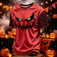 thumbnail image 3 of IAJDKMEK Men's Halloween Corduroy T-Shirt - Short Sleeve Round Neck Letter Print, Casual Shirts for Men, Lightweight Graphic Tee for Daily & Party,Red 2XL, 3 of 8