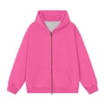 thumbnail image 2 of Women's 2026 Spring Zip Up Y2K Hoodies Long Sleeve Oversized Hoodie 2 Ways Zipper Sweatshirts Jackets with Pockets (Hot Pink M), 2 of 3