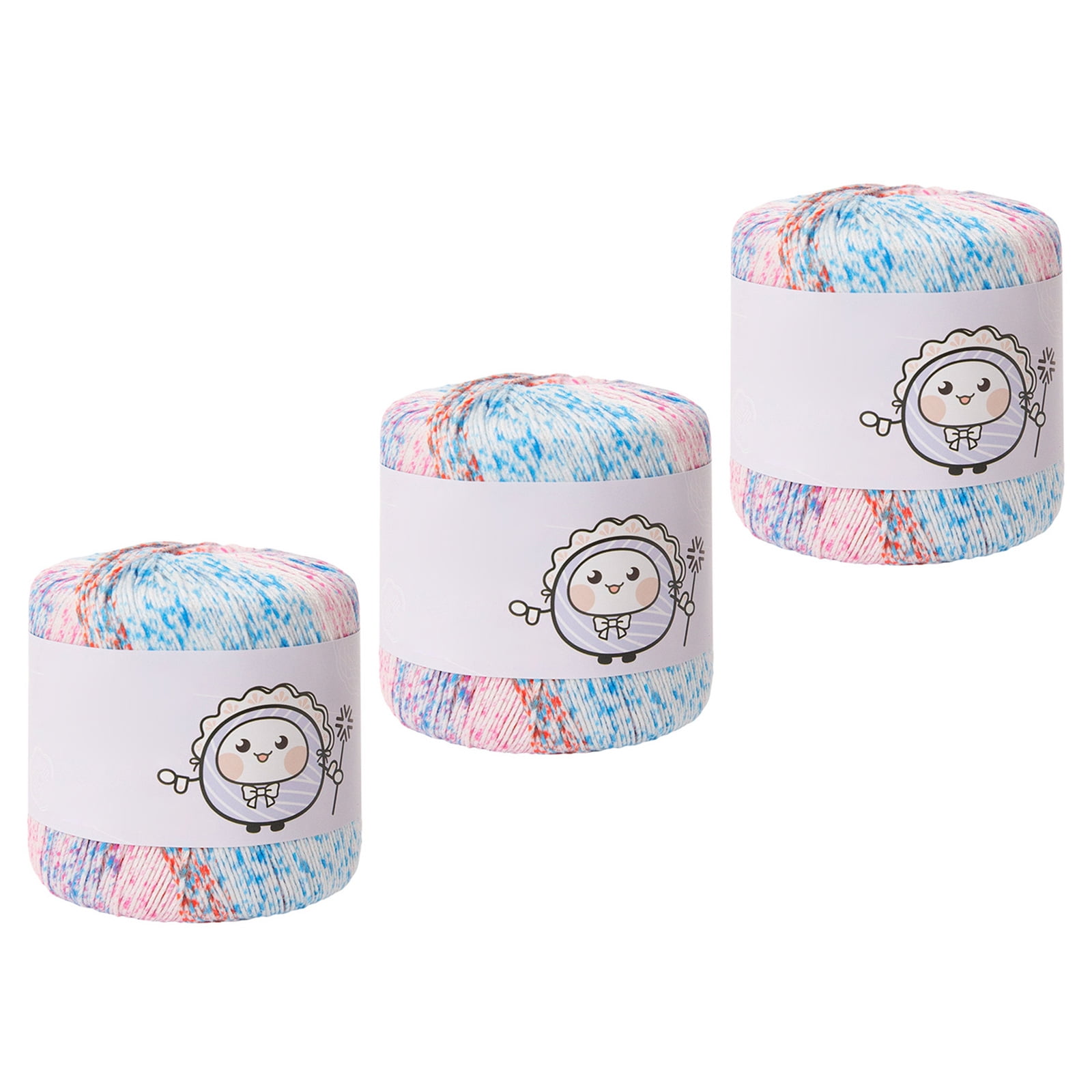 Singed Cotton Lace Yarn 3Pieces Set Smooth Fade Resistant For Sensitive Skin Crafting
