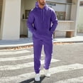 thumbnail image 6 of Fgvctg Sweat Suits Men Track Suits 2 Piece Fall Lounge Hoodies Athletic Fleece Sweatsuits Comfy Jogger Sweatpants Oversized Sweatshirt Tracksuits with Pockets Purple L, 6 of 9