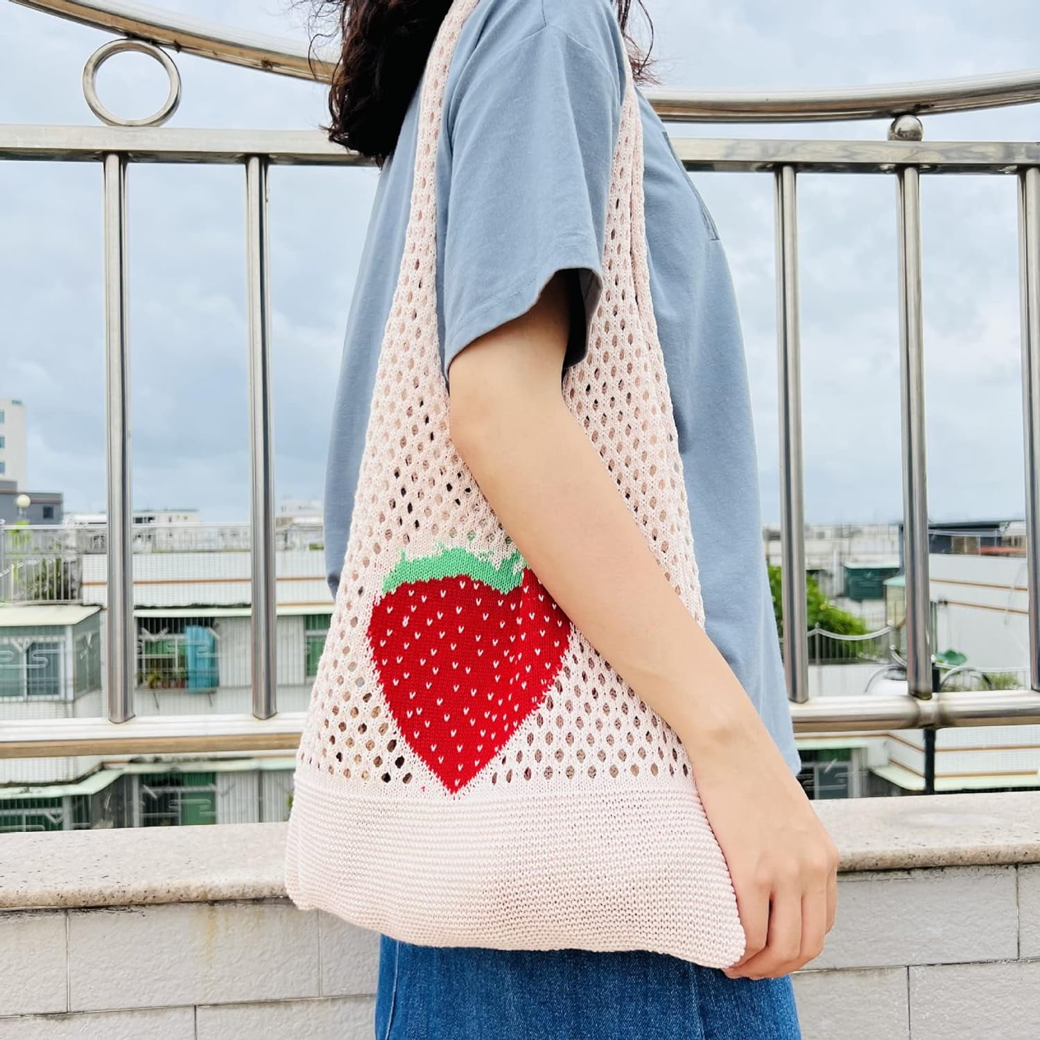 Kukuzhu Crochet Tote Bag Aesthetic Tote Bag Aesthetic Y2k Tote Bag Aesthetic Y2k Cute Tote Bags Aesthetic
