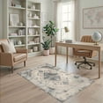 thumbnail image 2 of ODIKA 4'x6' Ultra-Soft Area Rug, Beige Vintage Boho Field Scroll Border Distressed Neutral Cream None Washable, Bare feet friendly, Silk-Touch for Bedroom Home office, 2 of 7