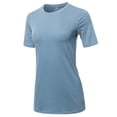 thumbnail image 2 of A2Y Women's Basic Solid Premium Cotton Short Sleeve Crew Neck T Shirt Tee Tops Cement M, 2 of 6