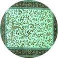 thumbnail image 1 of Ahgly Company Indoor Round Animal Turquoise Blue Traditional Area Rugs, 8' Round, 1 of 4