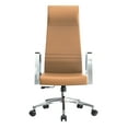 thumbnail image 6 of LeisureMod Aleen Modern High-Back Office Chair in Upholstered Leather and Iron Frame with Swivel and Tilt (Acorn Brown), 6 of 8