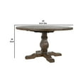 thumbnail image 4 of Kai 42 Inch Reclaimed Pine Wood Round Dining Table, Turned Pedestal Base, Brown- Saltoro Sherpi, 4 of 4