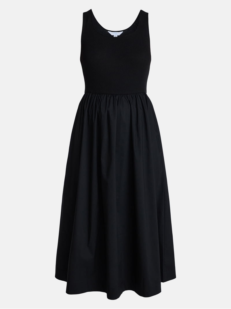 Time and Tru Women's Sleeveless Scoop Neck Midi Dress, Sizes XS