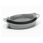 Rachael Ray 2-Piece Oval Stoneware Large Set. 2.48-qt and 3.25-qt , Grey