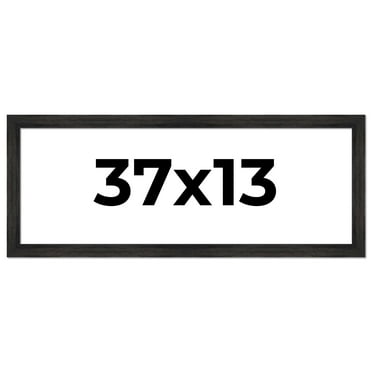 37x13 Frame Black Rustic Barnwood Solid Wood Picture Frame | 1.5 Inch Moulding Width | Includes UV