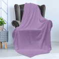 thumbnail image 4 of Pinstripe Soft Flannel Fleece Throw Blanket, Soft Pastel Purple Stripes with Thin White Lines Repeating Pattern, Cozy Plush for Indoor and Outdoor Use, 50" x 70", Lavender and White, by Ambesonne, 4 of 5
