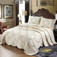 thumbnail image 2 of Juego de colcha Vctops bordado con estampado floral, 100% algodón, 2 of 6