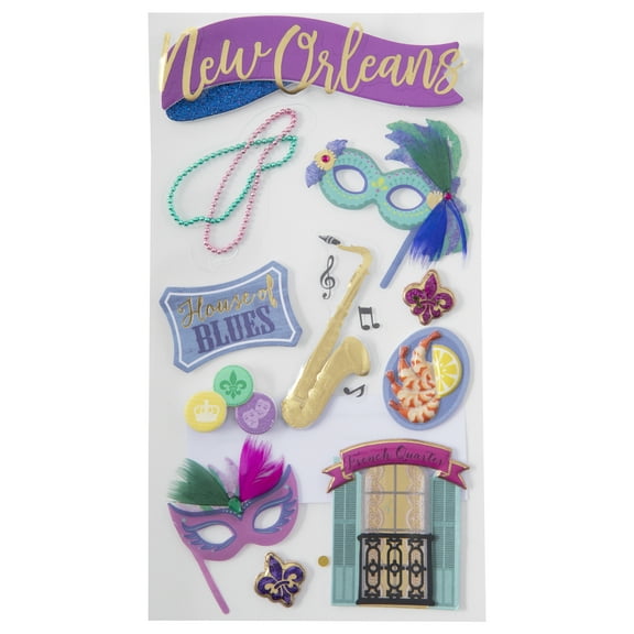 12 Pack: New Orleans Dimensional Stickers by Recollections