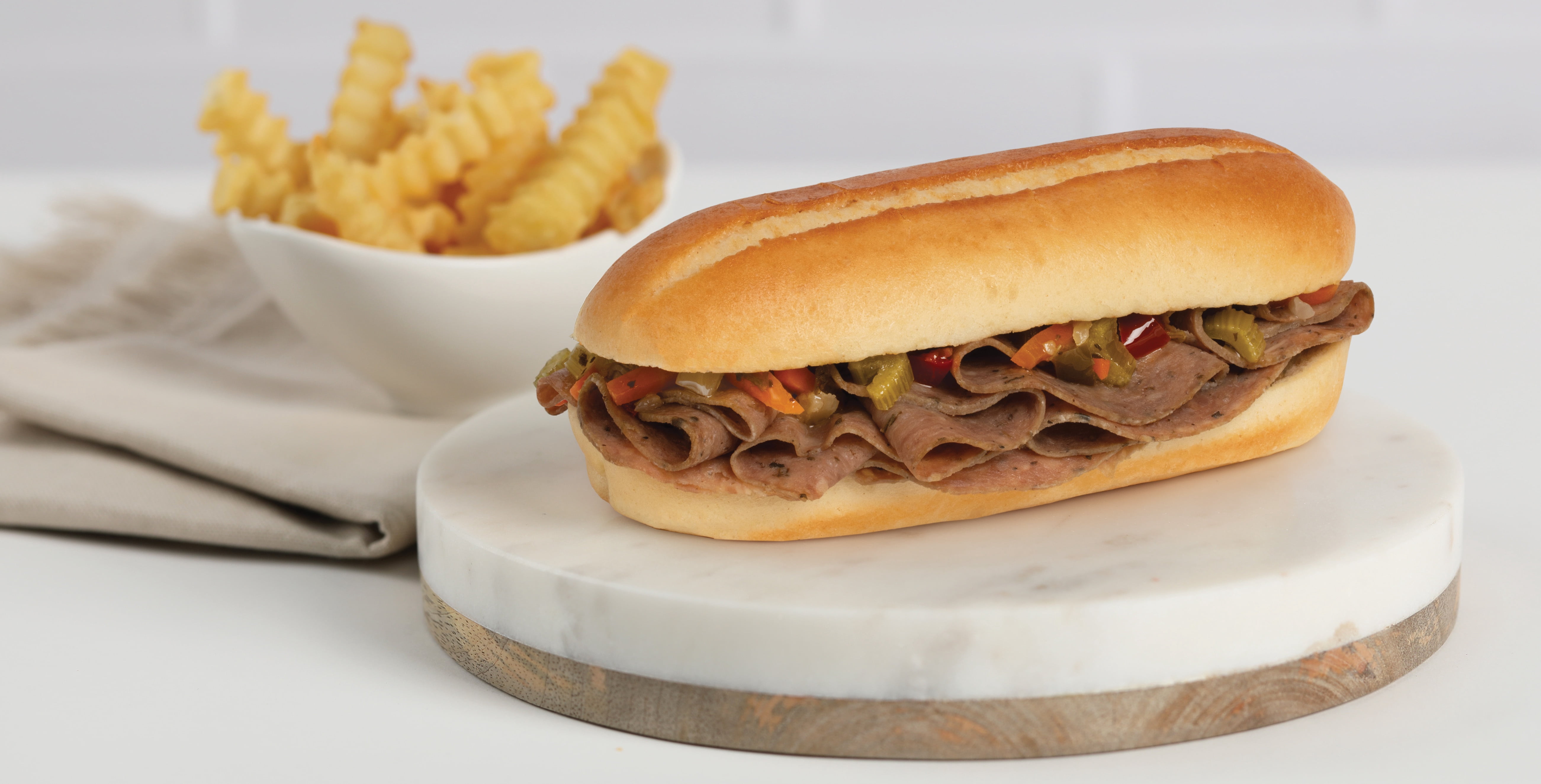 Raybern's Italian Beef Sandwich, 16g Protein,  9.4 oz, 2 Count Box (Frozen)