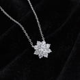 thumbnail image 4 of 2Ct Round Cut Lab Created Diamond Cluster Necklace Pendant 14K White Gold Plated, 4 of 5