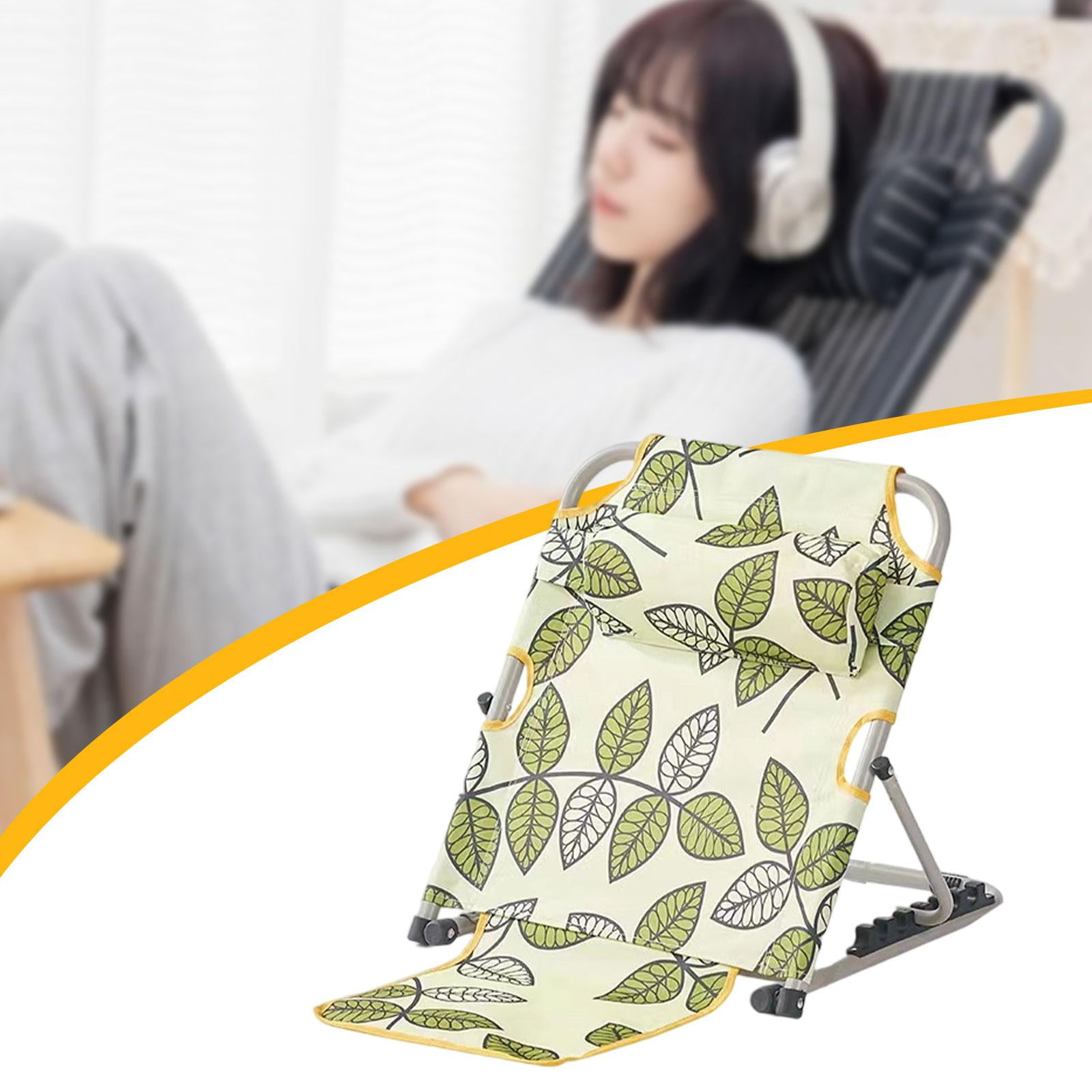 CarpNettore Bed Backrest Adjustable Change Angle Foldable Chair for Seating Read Resting Green Leaves