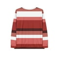 thumbnail image 3 of YUGYXL Women's Long Sleeve Tops Blouse Fall Casual Trendy Colourful Striped Color Block Crewneck Loose Shirts Clothes Hot Pink XL, 3 of 4