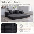 thumbnail image 3 of Jopath 79" Convertible Sofa Bed with Fixed-Shape Frame & Removable Armrests, Modular Corduroy Sleeper Sofa with 2 Pillows,Folding Mattress Couch for Small Spaces - No Assembly Needed,Black, 3 of 15