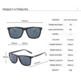 thumbnail image 4 of Gafas de sol polarizadas con espejo cuadrado para hombre, lentes azules clásicas para deportes al aire libre, conducción, verano, UV400, 2024, 4 of 4