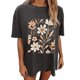 thumbnail image 5 of Faldas Cortas para Mujeres, Impresión de Flores Casual Oversized Camiseta de Manga Corta Top Hecho de 95% Poliéster 5% Spandex para Primavera Verano, Falda Corta de Verano, 5 of 7