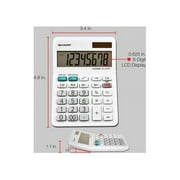 Sharp Calculators EL-310WB 8-Digit Mini-Desktop Calculator, White