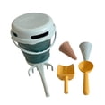 thumbnail image 3 of Cubo plegable de playa con herramientas para cavar arena, juguete para niños de 3 a 10 años. Gris y azul, 3 of 9