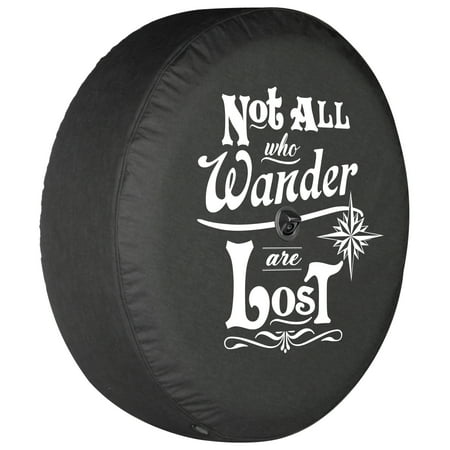 Boomerang - 32" Soft JL Tire Cover for Jeep JL Wrangler (w/ back-up camera) (2018-2020) - Sport & Sahara - Not All Who Wander Are Lost