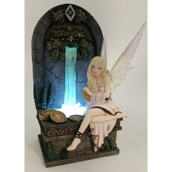 Veronese Design Fairy Wishing Well LED Light-Up Fountain Sculpture