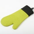 thumbnail image 3 of Oven Mitts -Silicone Oven Mitt Heat Resistant 500 Degrees-Food Safe Baking Gloves for Cooking In Kitchen with Soft Inner Lining GREEN, 3 of 8