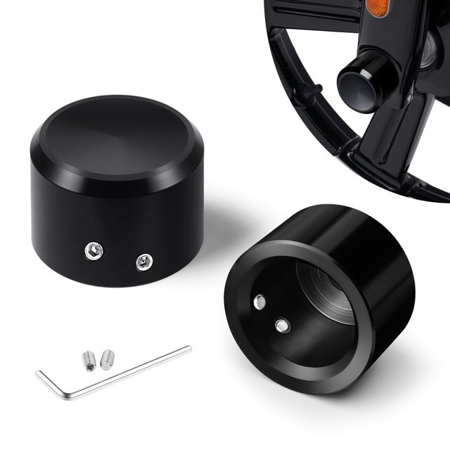 Benlari Tapas de tuercas de eje delantero negras compatibles con Harley Touring Softail Sportster Dyna Road King Electra Street Glide 2008-2024