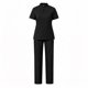 thumbnail image 3 of Conjunto de uniforme médico para enfermeras (top y pantalón) para quirófano, tienda de mascotas y cosmetología. L Negro, 3 of 8
