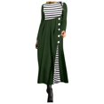 thumbnail image 1 of Women Stripe Long Sleeve Patchwork Dress, 1 of 1