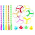 thumbnail image 1 of 10 Pcs Flying Saucer Spinning Flywheel Toy For Kids Outdoor Play With Push Sleeve And Handle Fun Nostalgic Game, 1 of 9