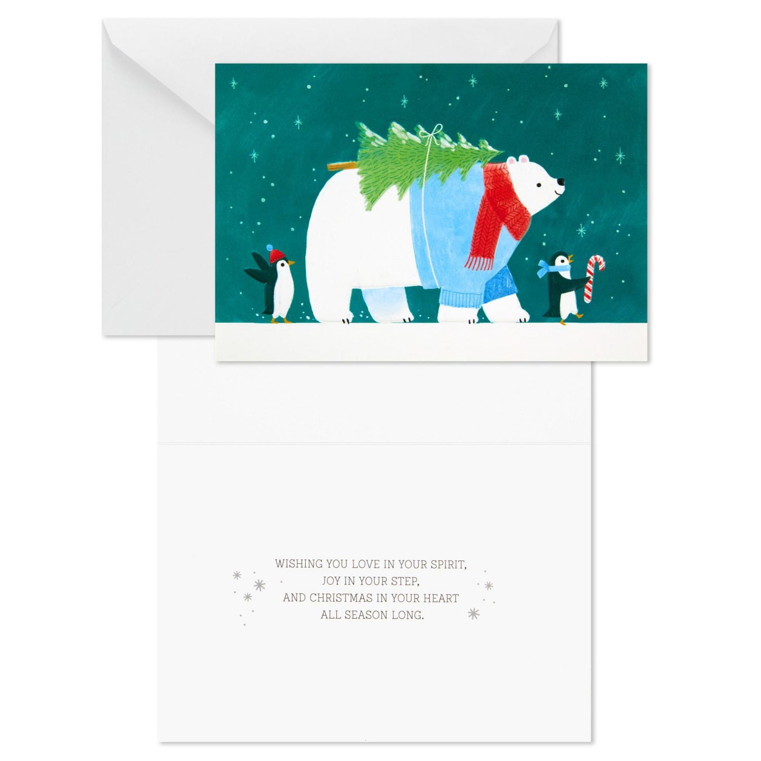 Boîte de cartes Hallmark de Noël, pingouins et ours polaire (paquet de 16 cartes et enveloppes)