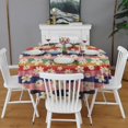 thumbnail image 2 of Pioneer Flower Round Tablecloth 60" X 60",Wrinkle Wipeable Table Cloth for Kitchen Dining Room Picnic Patio Party, 2 of 6