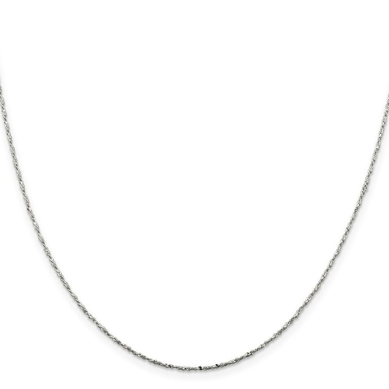 Twisted Serpentine Sterling Silver 1mm Chain Necklace Twisted Serpentine Sterling Silver 1mm Chain Necklace