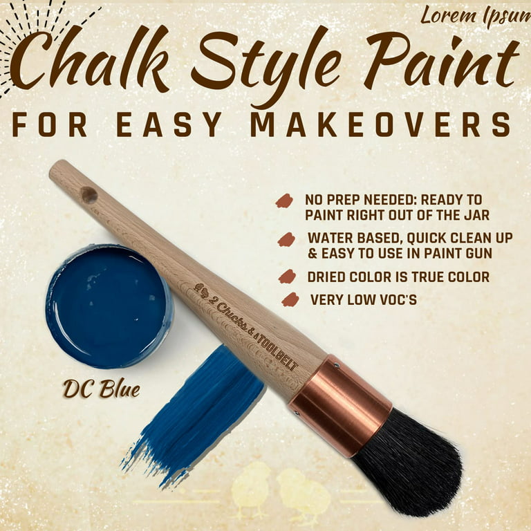 Chalk Style Paint + Paint Brush Bundle - for Furniture, Home  Decor, Crafts (Color: Hurricane [quart - 32 oz] - Cool Grey) : Tools & Home  Improvement