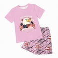 thumbnail image 6 of HCNTES Toddler Baby Boys Girls Independence Day Outfits Set Spring Summer Short Sleeve Shirt and Pants Set Kids 2-piece Pajamas Sleepwear(F02-Blue,2-3 Years), 6 of 6