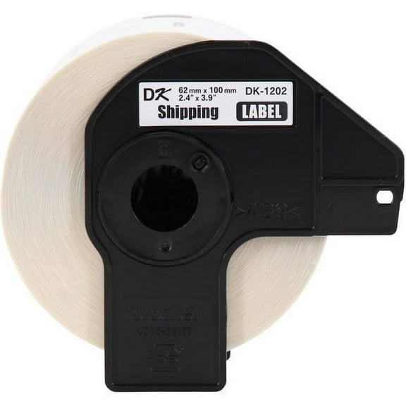 Brother DK1202 - Shipping White Paper Labels - 4" Width x 2.40" Length - 300 / Roll - White - Paper - 300 / Roll | Bundle of 5 Rolls