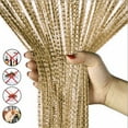 thumbnail image 2 of Gustave 3.3FT * 6.6FT Door String Curtain Wall Panel Fringe Window Room Divider Glitter Tassel Screen Ribbon Curtains for Wedding Home Party Decor "Champagne Gold", 2 of 11