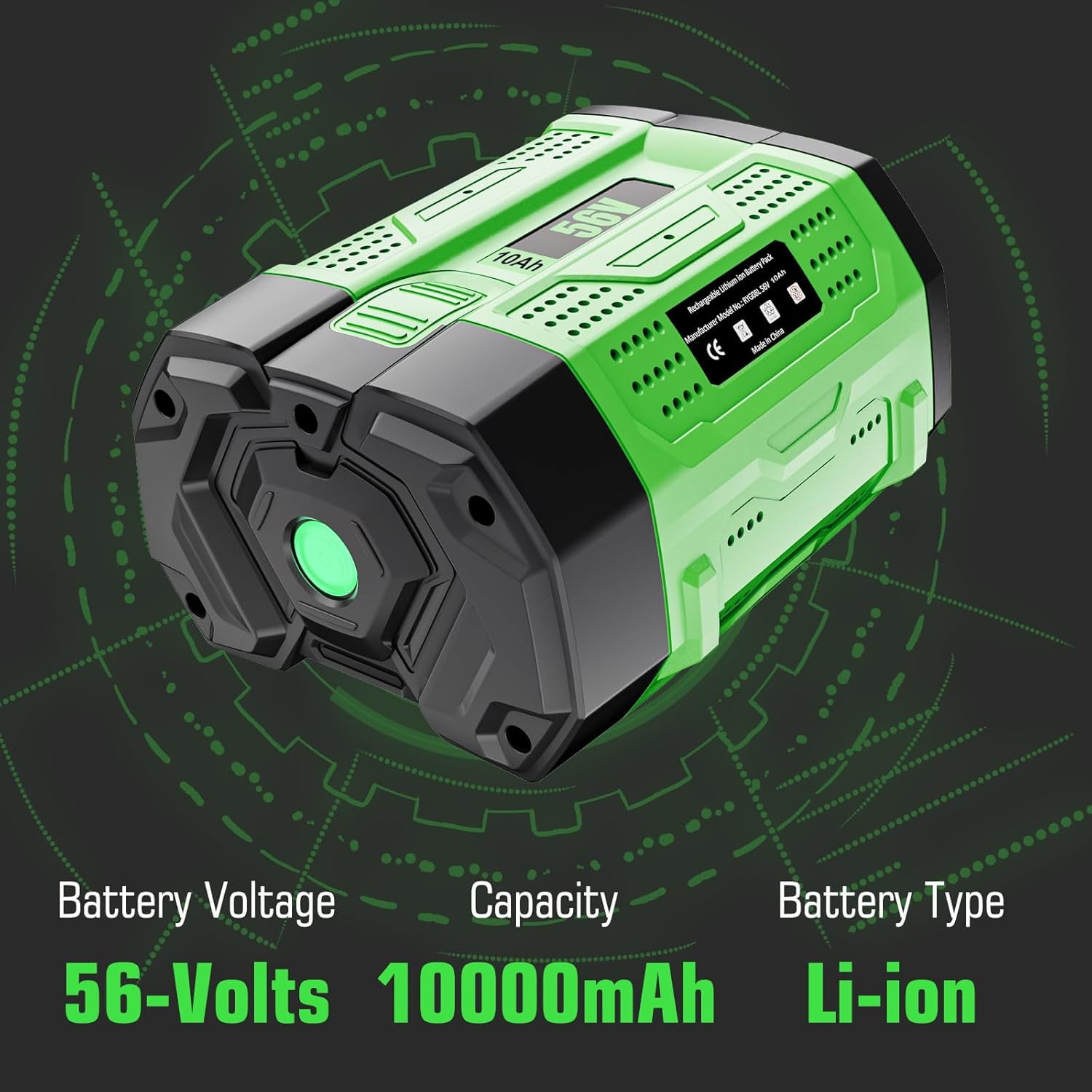 56V 10.0Ah Replacement Battery Compatible with EGO56 Volt 10000mAh BA2800 BA4200 CS1604 CS1804 CS1403 HT2400 LB6504 LB5804 LB6500 LB4800 Power Tool (10000mAh)