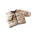 thumbnail image 3 of Esaierrr 1-7Y Baby Kids Flower Down Jackets for Boys Girls Buttons Winter Down coats Outerwear v-neck Warm Cotton Coats Washing-free Down liner Winter Tops Long Sleeve Thickening Snowsuit, 3 of 6