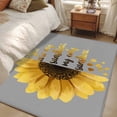 thumbnail image 4 of Area Rugs 2.7'x5', Yellow Sunflowers Carpet for Living Room Bedroom Dining Room, Floral You Are My Sunshine Grey Quotes Throw Kitchen Rugs Non Slip Washable Rectangle Indoor Outdoor Rugs, 4 of 8