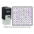 thumbnail image 1 of Printtoo Personalized Alphabet Number Theme Icons Rubber Stamp Self Inking Stamper 24 mm-Violet, 1 of 1