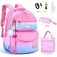 thumbnail image 1 of Mochila de gran capacidad para niñas de escuela primaria de 1 a 3 a 6 grados, mochila de escuela secundaria de nuevo estilo, mochila multifuncional para niña coreana, larga espalda no cansada, 1 of 4