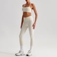 thumbnail image 5 of PISONIC Womens Workout Sets Criss Cross Open Sports Bras and High Waist Leggings Sets Pilates 2 Piece Outfits for Women, 5 of 7