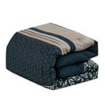 thumbnail image 5 of Bed-in-a-Bag 9-pieces Quella Floral Navy Comforter and Sheet Set Queen Size Blue and Beige Bed in Bag, 5 of 9
