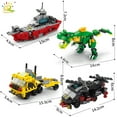 thumbnail image 3 of HUIQIBAO 6IN1 City Engineering Car Police Truck Building Blocks Tank Helicopter Bricks Fire Fighting Set Toys for Children, 3 of 10