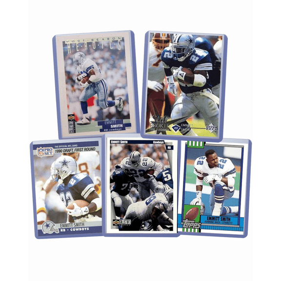 Emmitt Smith Football Cards (5) ASSORTED NFL Football Trading Cards - Perfect for any collector or gift
