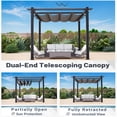 thumbnail image 2 of MELLCOM Retractable Pergola 10x12 ft, Dual Adjustable, UV Protection, Durable Aluminum Frame, Locking Straps and Screws for Backyard Deck, Gray, 2 of 8